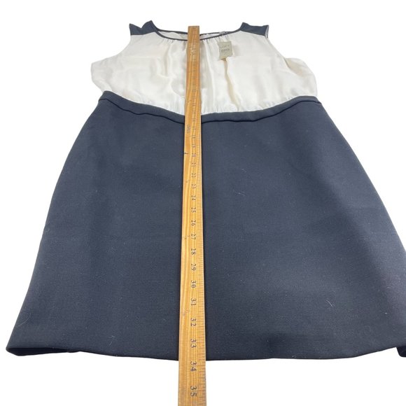 Loft Black White Sheath Dress Knit Bottom Back Zip Sz 12P NWT - Picture 7 of 8